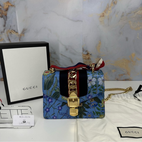 Gucci Mini Sylvie-Blue - Picture 1 of 7